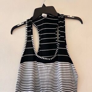 La Blanca striped black/white racerback maxi dress cover up size medium